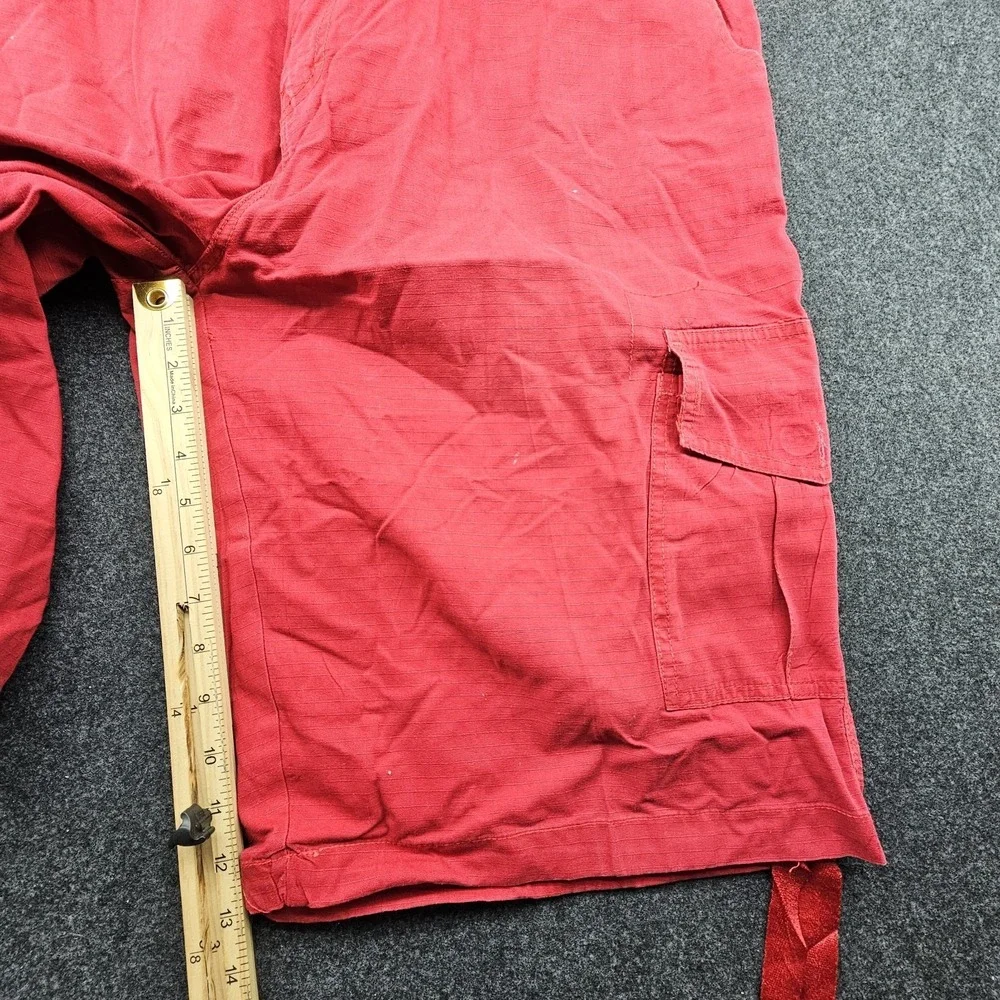 Vintage South Pole Cargo Shorts Mens sz 42 Red Ripstop Hip Hop Streetwear Baggy